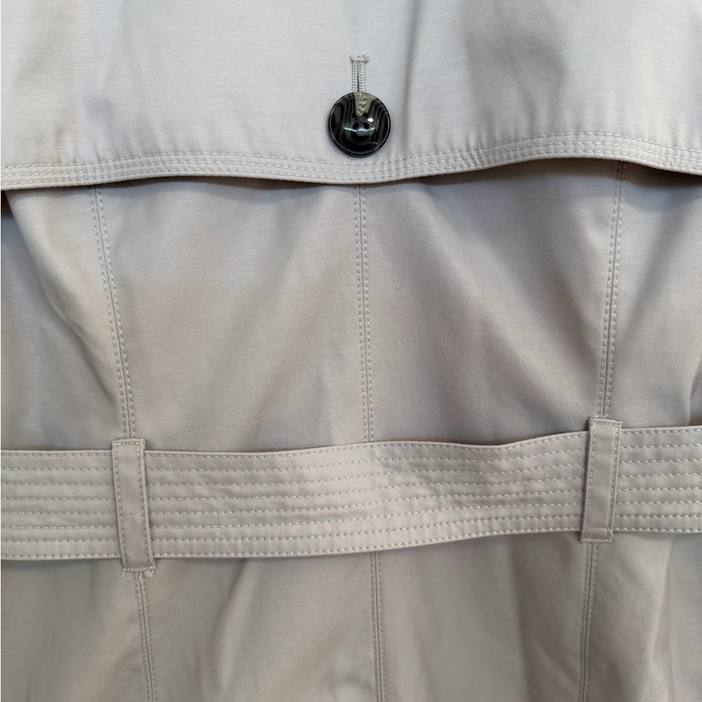 Marc New York Light Gray / Tan Double-Breasted Classic Minimalist Trench Coat - Picture 6 of 16